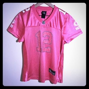 Aaron Rodgers #12 Pink Green Bay Packers Jersey L